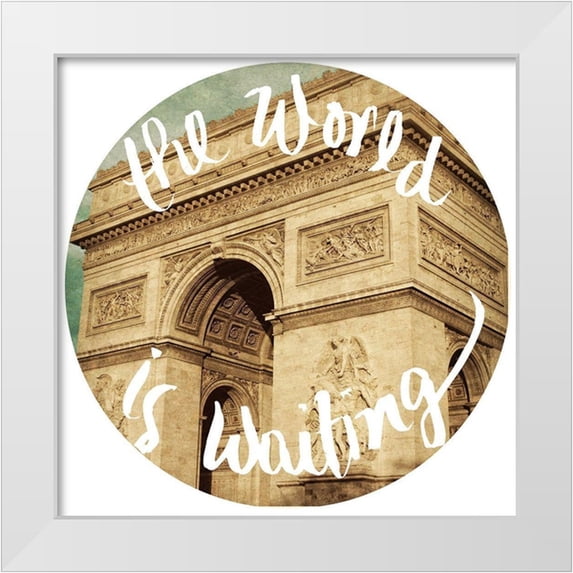 Navas, Emily 15x15 White Modern Wood Framed Museum Art Print Titled - The World Is Waiting