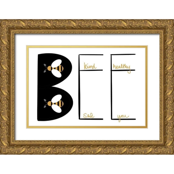 Navas, Emily 18x13 Gold Ornate Wood Framed with Double Matting Museum Art Print Titled - Bee Kind