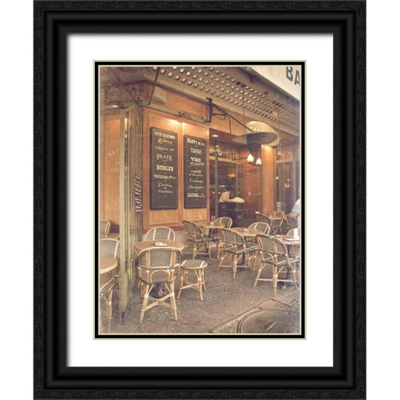 Navas, Emily 19x24 Black Ornate Wood Framed with Double Matting Museum Art Print Titled - Paris Cafe II