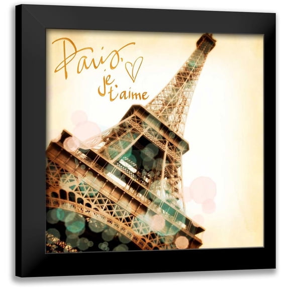 Navas, Emily 20x20 Black Modern Framed Museum Art Print Titled - Paris, Je taime