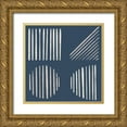 thumbnail image 1 of Navas, Emily 20x20 Gold Ornate Wood Framed with Double Matting Museum Art Print Titled - Mod Shapes On Blue, 1 of 4