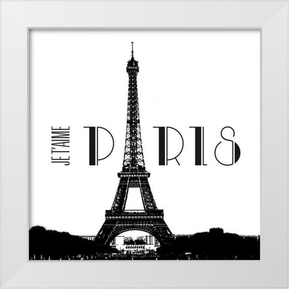 Navas, Emily 20x20 White Modern Wood Framed Museum Art Print Titled - Je Taime Paris