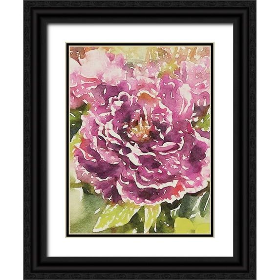 Navas, Emily 25x32 Black Ornate Wood Framed with Double Matting Museum Art Print Titled - Purple Blossoms