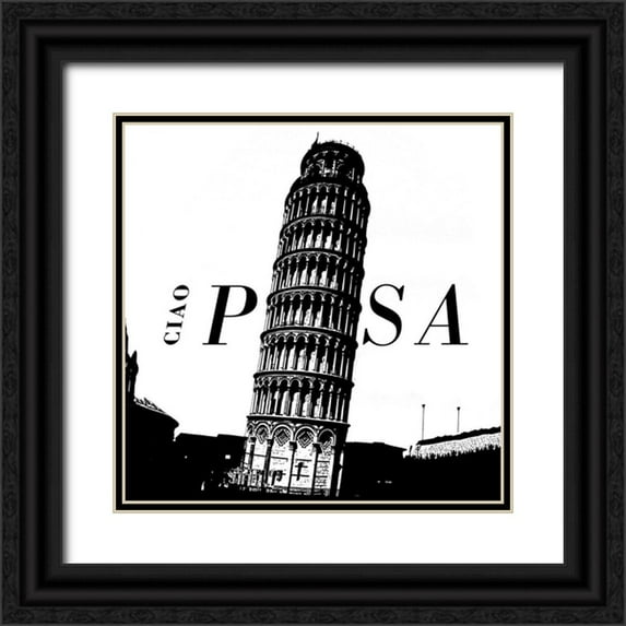 Navas, Emily 26x26 Black Ornate Wood Framed with Double Matting Museum Art Print Titled - Ciao Pisa