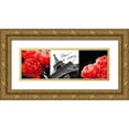 thumbnail image 1 of Navas, Emily 32x13 Gold Ornate Wood Framed with Double Matting Museum Art Print Titled - Eiffel Tower Red Roses, 1 of 4