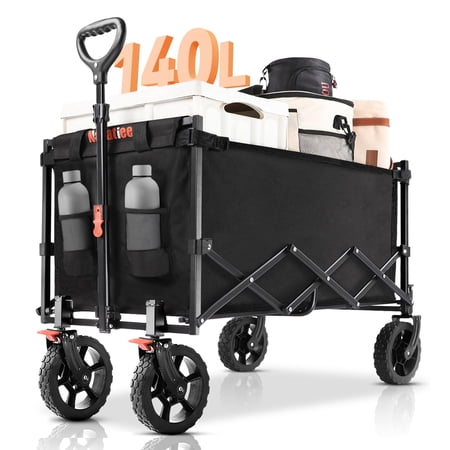 Navatiee WAGON CART HEAVY DUTY FOLDABLE COLLAPSIBLE ASSAULT BLACK