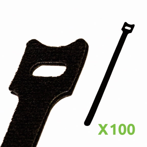 NavePoint 10 Inch Hook and Loop Reusable Strap Cable Cord Wire Ties 100 Pack Black