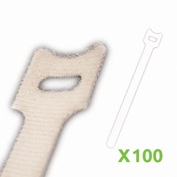 NavePoint 10 Inch Hook and Loop Reusable Strap Cable Cord Wire Ties 100 Pack White