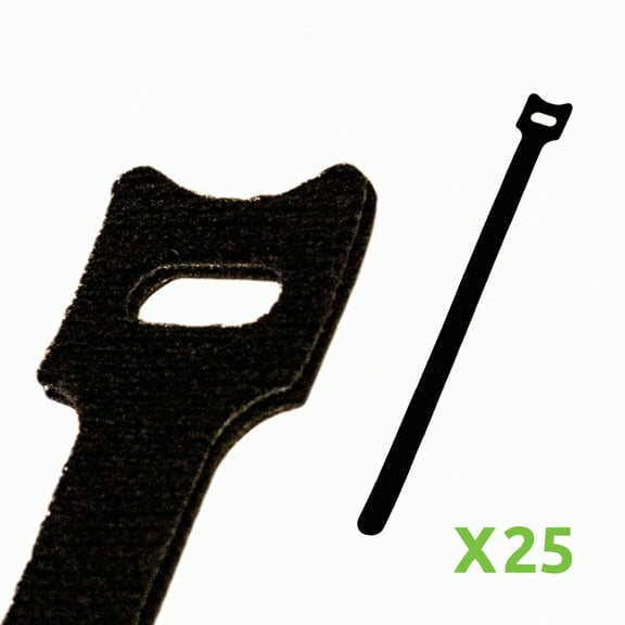 NavePoint 10 Inch Hook and Loop Reusable Strap Cable Cord Wire Ties 25 Pack Black
