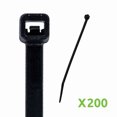 thumbnail image 1 of NavePoint 10 Inch Nylon UV Resistant Cable Wire Zip Tie 40 lbs - Black 200 Pack Lot Pcs Qty, 1 of 4