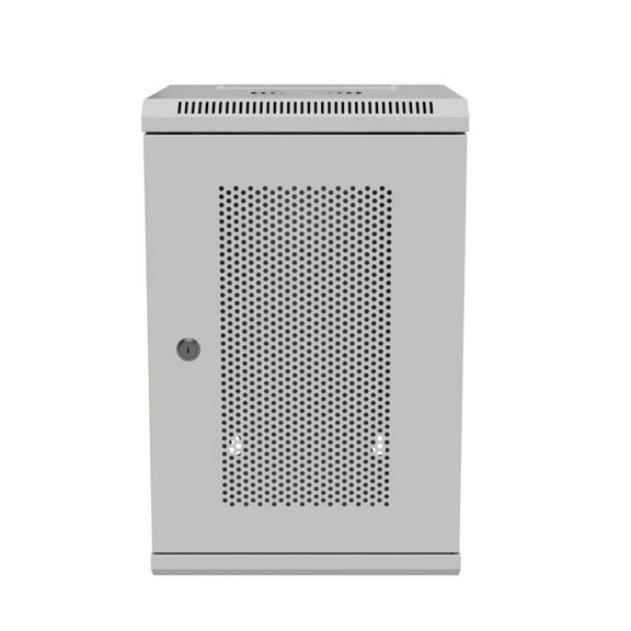 NavePoint 11.8 in Wall Mount Network Cabinet, 9U, Perforated, Gray