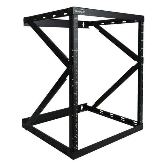 NavePoint 12U 2 Post Wall Mount 18 Inch Deep Switch Depth Heavy Duty Network Server Rack