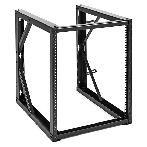 NavePoint 12U Open Frame Wall Mount Server Rack for 19" Networking IT Equipment & A/V Gear, 24.81" Depth, 264 lbs Weight Capacity, 12-24 Threaded