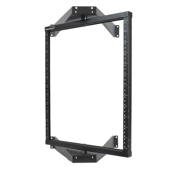 NavePoint 12U Pivoting Wall Mount Server Rack - Heavy Duty 19 Inch Equipment Open Frame - 12U Network Rack for AV & IT Gear, 18-Inch Depth, Black