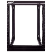 NavePoint 12U Server Rack with Swing Gate - 12U Wall Mount Rack for 19 Inch IT Equipment Open Frame Rack   Network Rack Wall Mount for AV & Server Equipment 18  Deep 12U Rack, Black