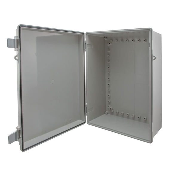 NavePoint 14x10x06 ABS Plastic Weatherproof Indoor/Outdoor IP66 NEMA 4 Enclosure, Gray (Enclosure Only)