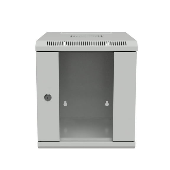 NavePoint 15.75 in Wall Mount Network Cabinet, 6U, Glass, Gray