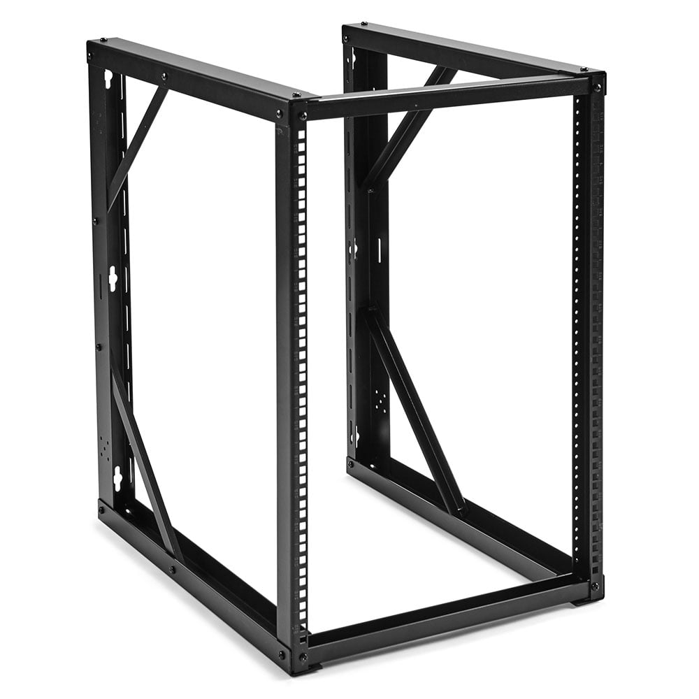 Navepoint 9U Open Frame Wall Mount Server Rack for 19 inch Networking It Equipment & A/V Gear, 24.81 inch Depth, 198 lbs Weight Capacity, 12-24 00406440