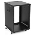 thumbnail image 1 of NavePoint 15U Portable Server Rack with Casters - 15U Network Rack Open Frame with Adjustable Rails, 132lbs Capacity - Up to 22.6" Deep 19-Inch Rack for IT Equipment, Telecom & A/V, Black, 1 of 6