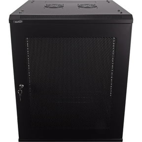 NavePoint 15U Server Rack Enclosure - 17.7 Deep, 15U Wall Mount Network Cabinet with Locking Perforated Door, 19 IT Equipment Compatible, 15U Network Rack, Removable Side Panels, Black
