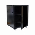 thumbnail image 1 of NavePoint 15U Steel Rack Audio Video A/V Rack Locking Glass Door Cabinet 600mm Casters, 1 of 7