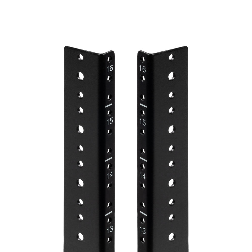 Proving Rack 16 Rails NavePoint 16U Vertical Rack Rail Pair DIY Kit with Hardware, Black ...