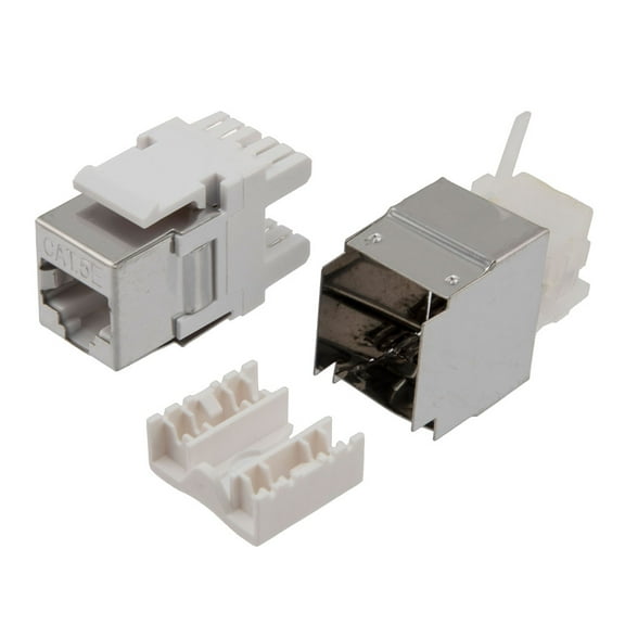 NavePoint 180 Degree CAT5E Keystone Jack, RJ45 female, 10 pack, FTP Shielded