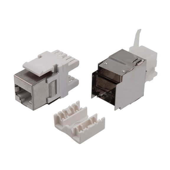 NavePoint 180 Degree CAT6 Keystone Jack, RJ45 female, 10 pack, FTP Shielded