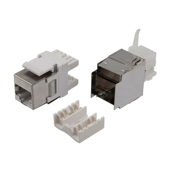 NavePoint 180 Degree CAT6 Keystone Jack, RJ45 female, 10 pack, FTP Shielded