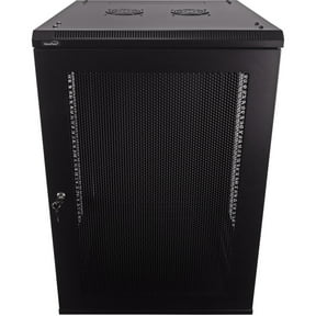 NavePoint 18U Server Rack Enclosure - 23.6 Deep, 18U Wall Mount Network Cabinet with Locking Perforated Door, 19 IT Equipment Compatible, 18U Network Rack, Removable Side Panels, Black