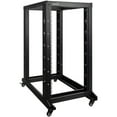 thumbnail image 1 of NavePoint 22U 4 Post Server Rack – Open Frame Rack for 19 Inch Equipment, Adjustable Depth 4-Post Network Rack with Casters Wheels, 22U Server Rack 881lbs Capacity, Black, 1 of 4