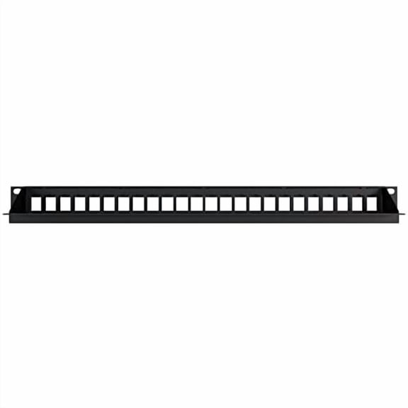 24-Port Modular Patch Panel,1U, Black, Shielded