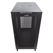 NavePoint 24U Rack Enclosure Server Cabinet, Mid Depth 33 Inch Deep, Perforated Door Lock and Casters Black