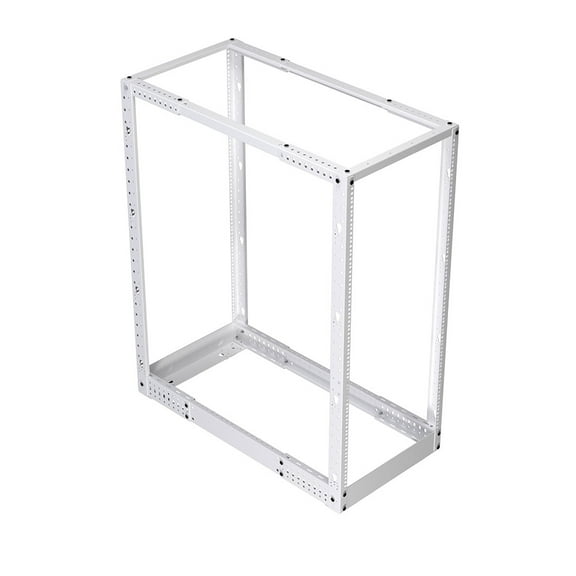 NavePoint 25U 4 Post Rack Open Frame Server Rack for 19 Inch Equipment, AV, Networking, Data & IT Devices, 4-post Rack 25U 1322lbs Weight Capacity, White
