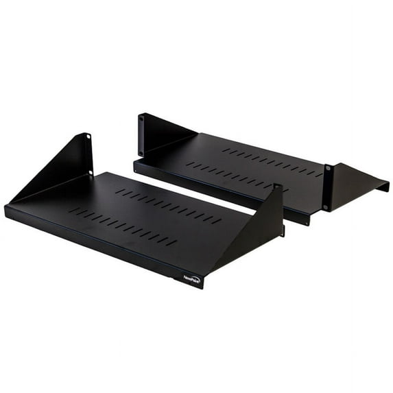 NavePoint 2U Cantilever Server Shelf Rack Mount 19 Inch 2 piece set Center Weighted Vented