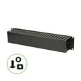 thumbnail image 1 of NavePoint 2U Plastic Rack Mount Horizontal Cable Manager Duct Raceway for 19 Inch Server Rack, 1 of 3