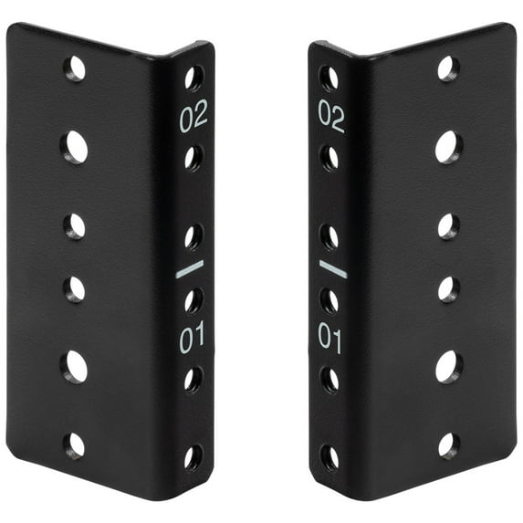 NavePoint 2U Vertical Rack Rail Pair DIY Kit with Hardware, Black