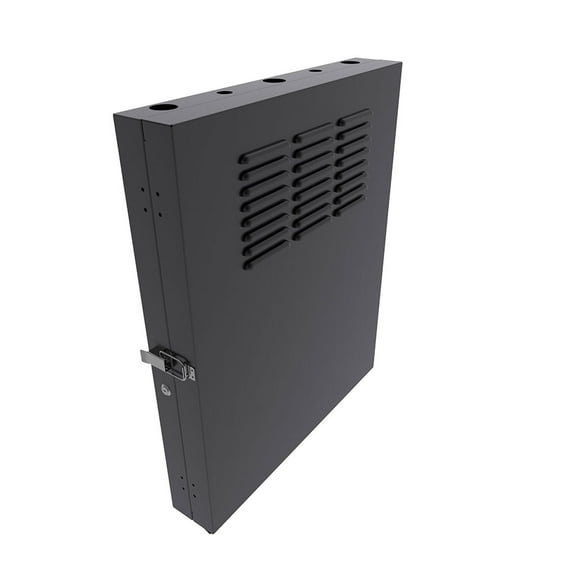 NavePoint 2U Vertical Server Rack Enclosure, Low Profile, 23.6" Deep, Max Weight Capacity 150 lbs - 2U Network Cabinet Vertical Wall Mount, Perforated, Black
