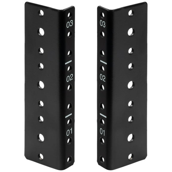 NavePoint 3U Vertical Rack Rail Pair DIY Kit with Hardware, Black