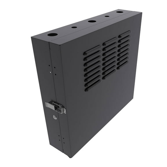 NavePoint 3U Vertical Server Rack Enclosure, Low Profile, 15.7" Deep, Max Weight Capacity 132 lbs - 3U Network Cabinet Vertical Wall Mount, Perforated, Black