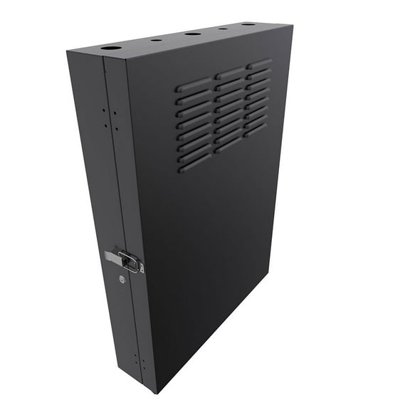 NavePoint 3U Vertical Server Rack Enclosure, Low Profile, 27.5" Deep, Max Weight Capacity 132 lbs - 3U Network Cabinet Vertical Wall Mount, Perforated, Black