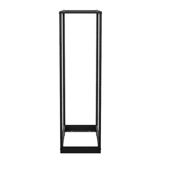 NavePoint 4-Post Adjustable Rack, 37U, 12-24 Threaded, Caster Compatible, Black