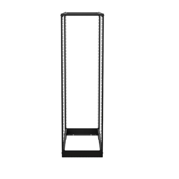 NavePoint 4-Post Adjustable Rack, 37U, Cage Nuts, Caster Compatible, Black