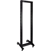NavePoint 42U 2 Post Open Frame Server Rack with Casters for 19 Inch Equipment، Networking، and IT Devices، 2-Post Rack 330lbs Weight Capacity، Black