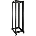 thumbnail image 1 of NavePoint 42U 4 Post Server Rack – Open Frame Rack for 19 Inch Equipment, Adjustable Depth 4-Post Network Rack with Casters Wheels, 42U Server Rack 881lbs Capacity, Black, 1 of 5