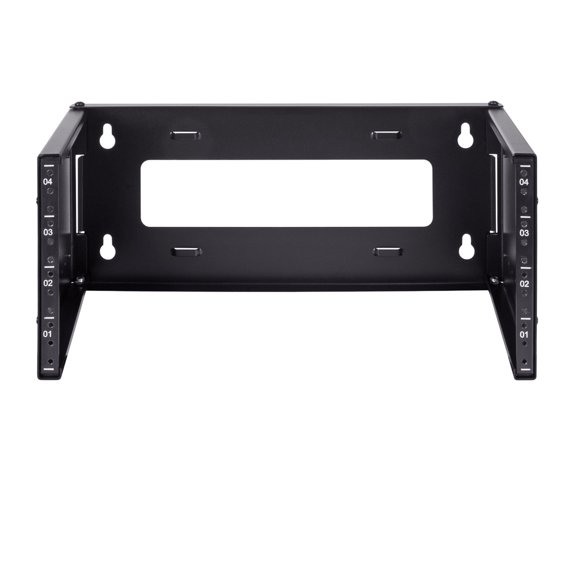 NavePoint 4U Patch Panel Bracket Wall Mount Patch Panel Rack for 19 Networking Equipment  Expandable Mounting Depth 9.5 to 15.5 4U IT Rack 40lbs Weight Capacity