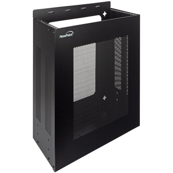 NavePoint 4U Server Rack, Vertical/Horizontal Wall Mountable Rack with Vented Enclosure for 19" IT Equipment, Cable Modems, Telecom, A/V
