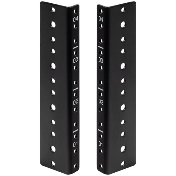 NavePoint 4U Vertical Rack Rail Pair DIY Kit with Hardware, Black