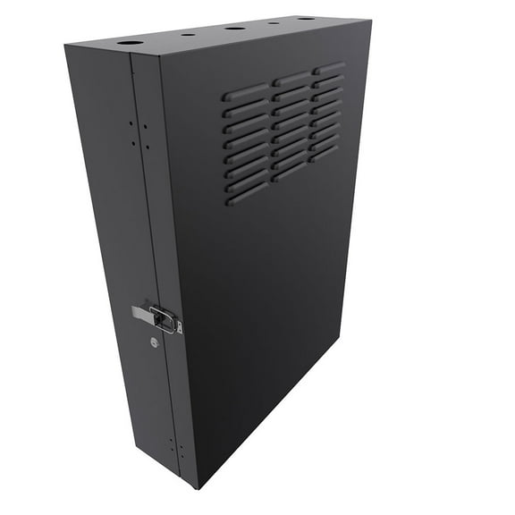 NavePoint 4U Vertical Server Rack Enclosure, Low Profile, 27.5" Deep, Max Weight Capacity 132 lbs - 4U Network Cabinet Vertical Wall Mount, Perforated, Black