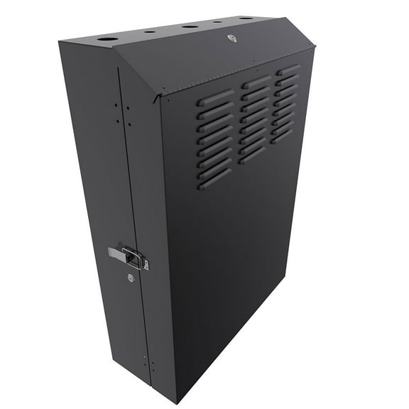 NavePoint 5U Vertical Server Rack Enclosure, Low Profile, 27.5" Deep, Max Weight Capacity 132lbs - 5U Network Cabinet Vertical Wall Mount, Perforated, Black